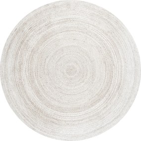 Hanse Home, Kusový koberec Jute Braided 106321 White kruh, 140x140 (priemer) kruh, biela, chodba / predsieň