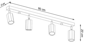 Sollux SL.1031 - Bodové svietidlo ZEKE 4xGU10/40W/230V dub
