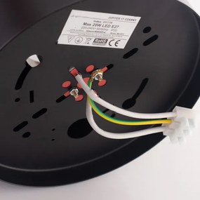 Bodové svietidlo JUPITER 1xE27/20W/230V pr. 16,5 cm čierna