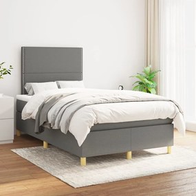 Boxspring posteľ s matracom tmavosivý 120x200 cm látka 3142242