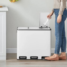 Jurhan Kôš na separovanie odpadu SORT 54l (3x18 l) + vrecia na odpadky, biela