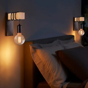Toolight Toolight, nástenná lampa 1xE27 APP972-1W LINE, čierna-hnedá, OSW-03241