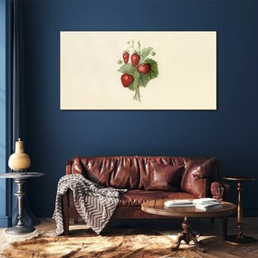 Obraz na skle Ovocie jahodové listy