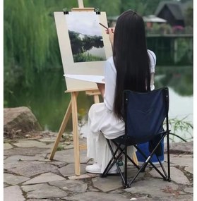 Skladacia rybárska stolička s praktickým puzdrom čierna