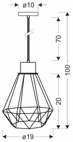 Luster na lanku PRIMO 1xE27/60W/230V
