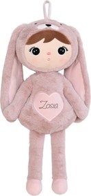 Bábika králik ružový XL 70 cm s menom Adelka