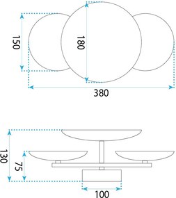 Toolight Toolight, LED nástenné svietidlo, 38cm, 12W, 4000K, 1000lm, SWE072-W, zlatá lesklá, OSW-30201