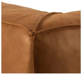 Koňakovohnedá rohová pohovka z recyklovanej kože Bonami Selection Fairfield, pravý roh, 282 cm