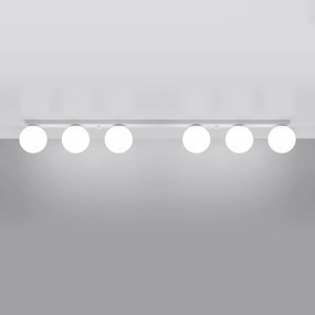 Stropné svietidlo Yoli, 6x biele sklenené tienidlo, w