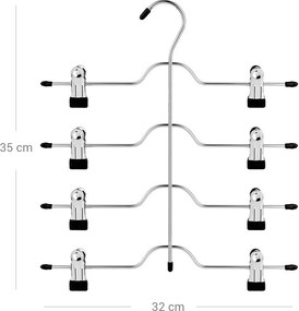 Sada 4-úrovňových kovových vešiakov na nohavice 3 ks