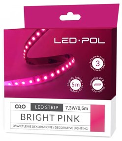 LED pás 7,3W/05m ružový
