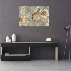 Obraz - Záhrada s vtáčikom (90x60 cm)