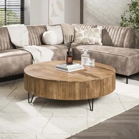 Konferenčný stôl 23-33 Wave Ø120cm Drevo Mango  - Komfort-nábytok