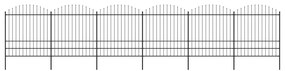 Záhradný plot s hrotmi, oceľ (1,75-2)x10,2 m, čierny 277753