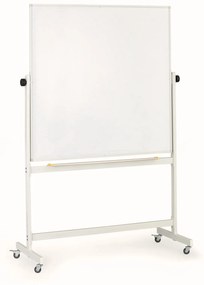 Mobilná otočná magnetická tabuľa, keramický povrch, 1200 x 1200 mm