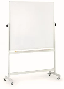 Mobilná otočná magnetická tabuľa, keramický povrch, 1200 x 1200 mm