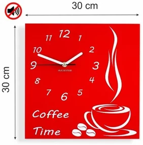 Coffee Time nástenné kuchynské hodiny modrá