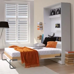 Vertikálna sklápacia posteľ Biela Rozmer: 140x200cm