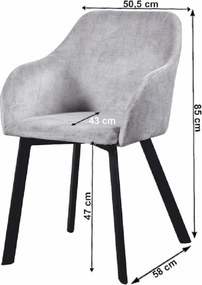 Jedálenské kreslo, svetlosivá/čierna, TANDEL