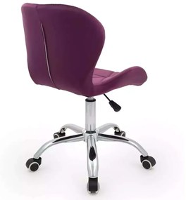LuxuryForm DESIGN Stolička LIVIO VELUR na striebornej podstave s kolieskami - fuchsie