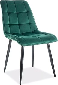 SI Elegantná zamatová stolička zelená