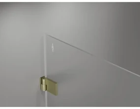 Mexen Lunar-B, výklopný sprchový kút ľavý 100 x 90 cm, 8mm číre sklo, zlatý kartáčovaný - 832-100-090-55-00-L