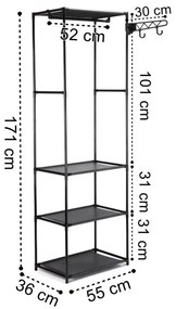 Šatníková skriňa MILENA čierna