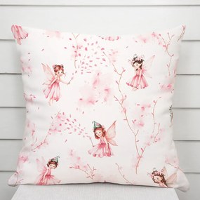 Biante Detská bavlnená obliečka na vankúš Sandra SA-684 Ružové víly na bielom 35 x 45 cm