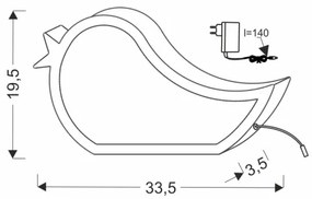 LED Detská stolná lampa BIRD LED/12W/230V ružová