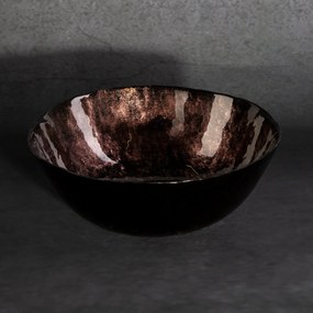 DEKORAČNÁ SKLENENÁ MISKA PATI (01) (FI) 22X8 CM HNEDÝ