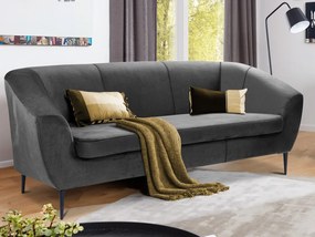 Trojmiestna pohovka Olivio, stredne šedá zamatová látka