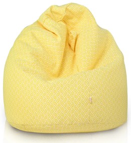 Sedací vak Meander bielo-žltý