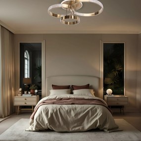 Toolight Toolight, LED stropné svietidlo 68x40cm, 42W, 4000K, 3000lm + diaľkové ovládanie, G004-C, zlatá matná, OSW-09745