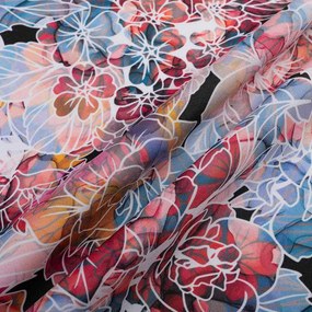 Biante Dekoračný záves Rongo RGP-503 Červeno-modré kvety 140x240 cm
