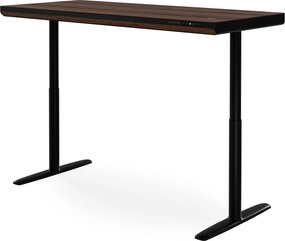 Elektrický písací stôl sit-stand so zásuvkou a bezdrôtovou nabíjačkou Qi čierny/orech, 1600 mm: ELLIS