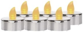 Čajové sviečky LED dekorácie Robi 6 ks strieborné