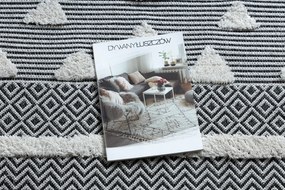 Ekologický koberec MOROC 22321 EKO SIZAL z recyklovanej bavlny, strapce, krémovo - sivý