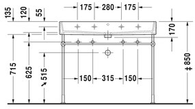 Duravit Vero Air - Umývadlo do nábytku 1000x470 mm, s prepadom, biela 2350100024