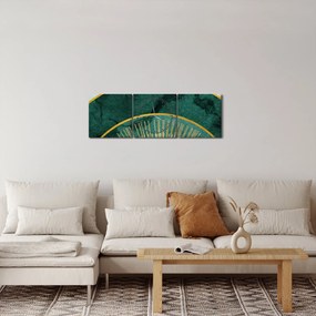 Obraz - Tvary so zlatou textúrou (s hodinami) (90x30 cm)