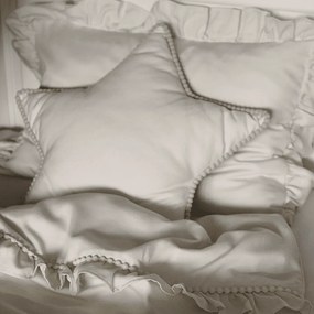 Boho vankúš hviezda s bublinkami vanilka 50 cm