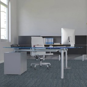 Balta, Kobercový štvorec Sonar Lines 4183 modrošedý 50 x 50 cm, chodba / predsieň