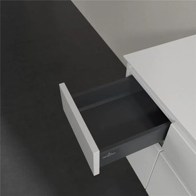 VILLEROY &amp; BOCH Legato závesná skrinka pod umývadlo na dosku (umývadlo v strede), 5 zásuviek, 1200 x 500 x 550 mm, Glossy White, B57800DH