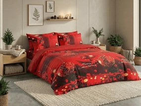 Mikroplyšové obliečky MERRY CHRISTMAS červené Rozmer obliečky: 70 x 90 cm | 140 x 200 cm