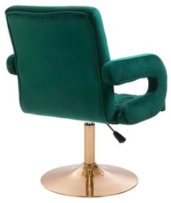LuxuryForm DESIGN Stolička BOSTON VELUR na zlatom tanieri - zelená