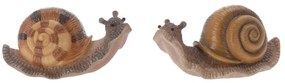 Záhradná figúrka z polystonu Snails, sada 2ks, 10 cm, viacfarebná