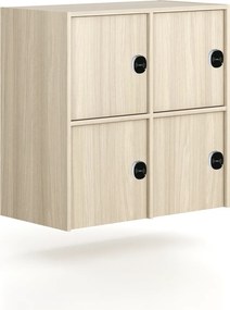 Nadstavba pre skrine FRAME, 4x dvere, 872 x 450 x 854 mm, RFID zámok, dub prírodný