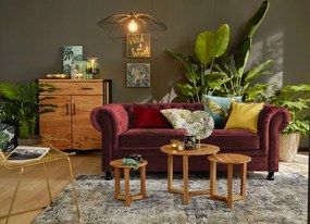 Pohovka Chesterfield, červená látka