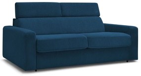 Tmavomodrá menčestrová rozkladacia pohovka 195 cm Monaco – Bobochic Paris