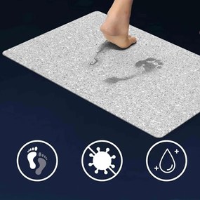 Sivá kúpeľňová predložka 50x80 cm Granite – douceur d'intérieur