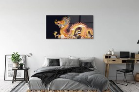 Obraz plexi Golden japanese dragon 125x50 cm